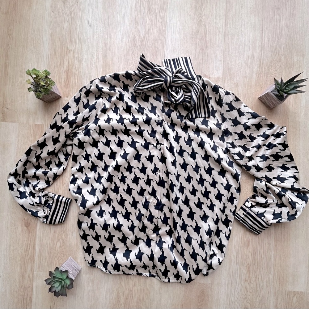 Vintage Houndstooth Blouse